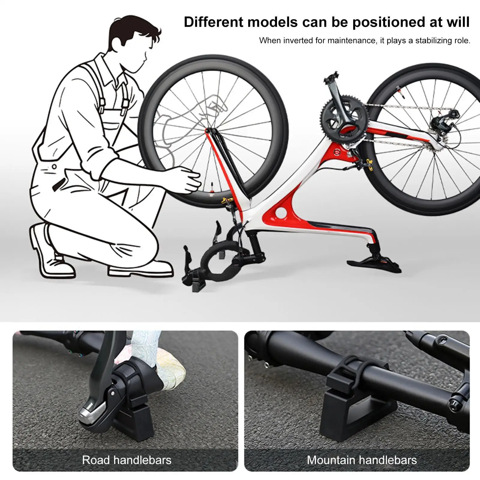 

Portable Bike Handlebar Repair Stand Quick Release Bike Handlebar Support Detachable Holder For Maintenance Parking Garage Home