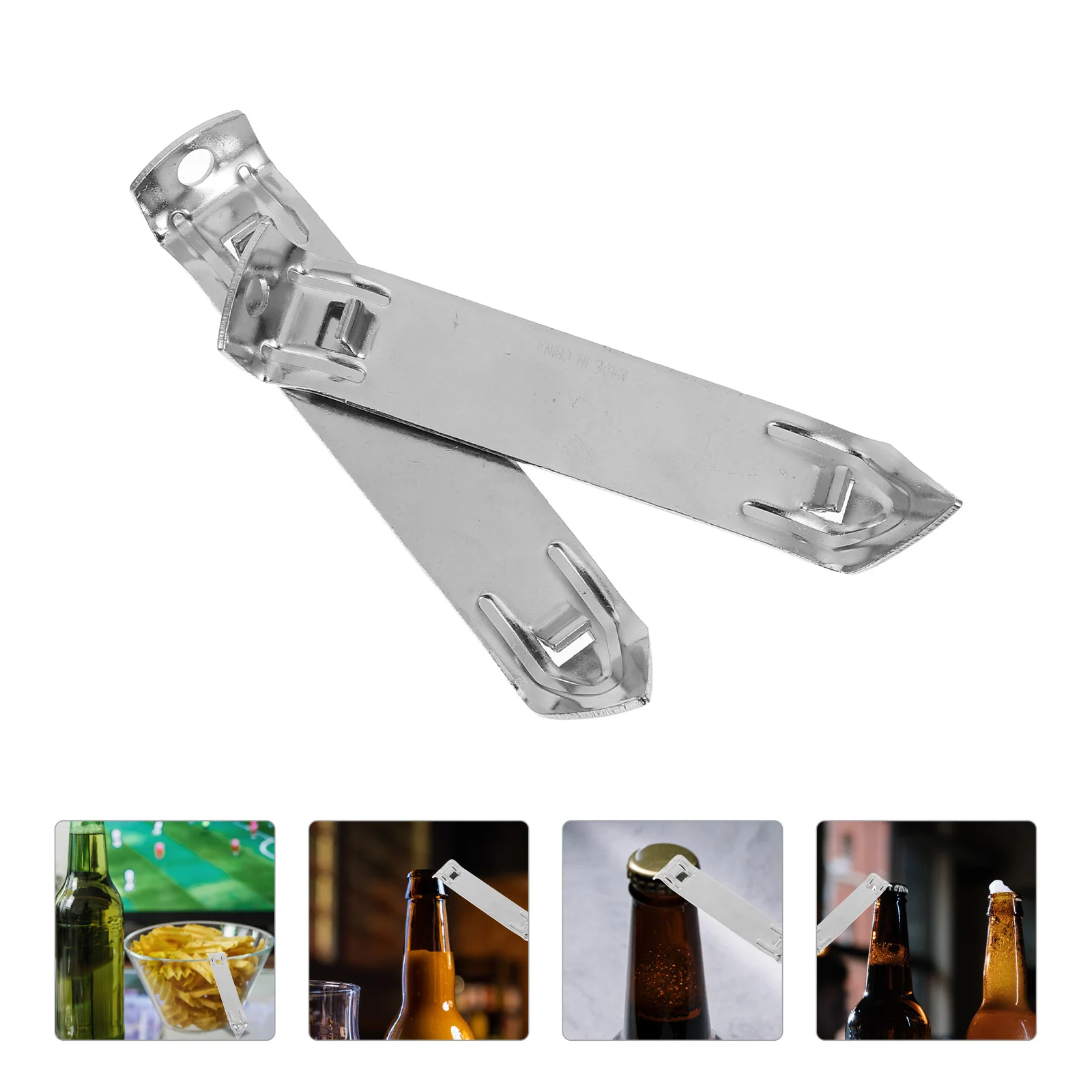 2 Pcs Stainless Steel Bottle Opener Magnetic Fridge Carabiner Key Silver Cap Soda Beer Vial Pharmacy Seal Openers