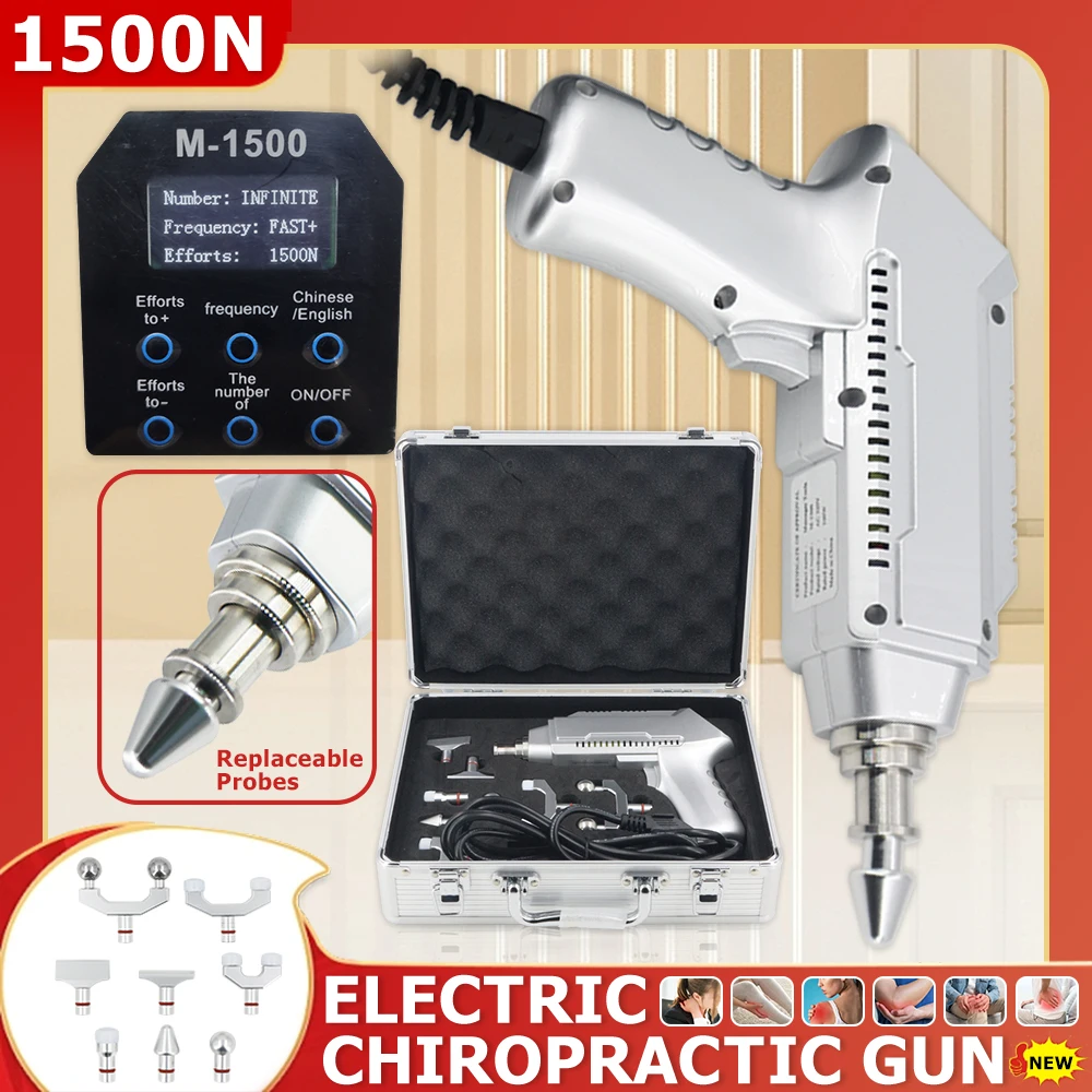 

1500N Electric Correction Gun Massage Spinal Adjustable Instrument Impulse Spine Cervical Massager Chiropractic Adjusting Tools