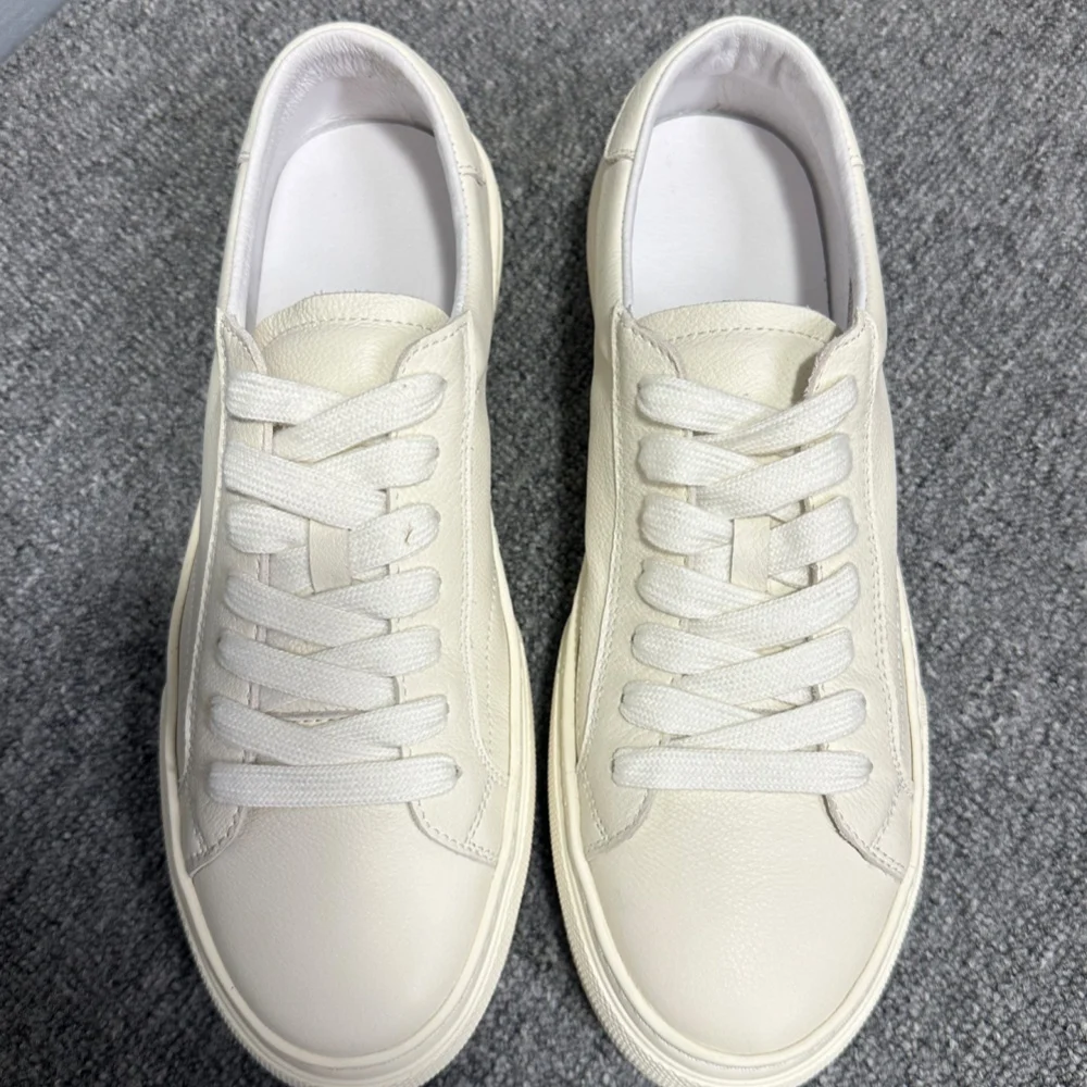 High-End Genuine Leather White Sneakers New Style Simple Elegant Japanese-Style Men's Versatile Casual Sneakers