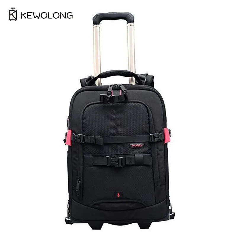 

Professional Rolling Camera Backpack Convertible Carry On Case with Laptop Compartmen Trolley Bag for Photographers