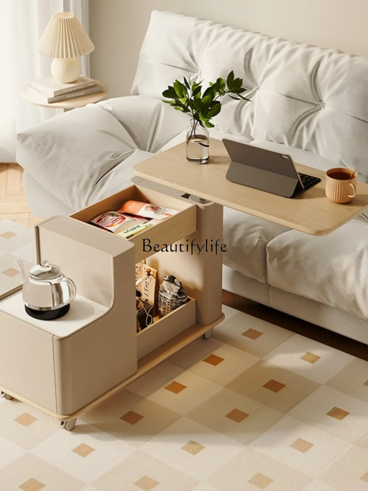 Mobile Coffee Table Car Small Apartment Modern Lifting Trolley Balcony Simple Modern