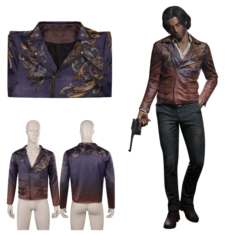 Luis Serra Cosplay Game Resident 4 Costume Adult Men Fantasy Coat Jacket Outfits Halloween Carnival Party Suit