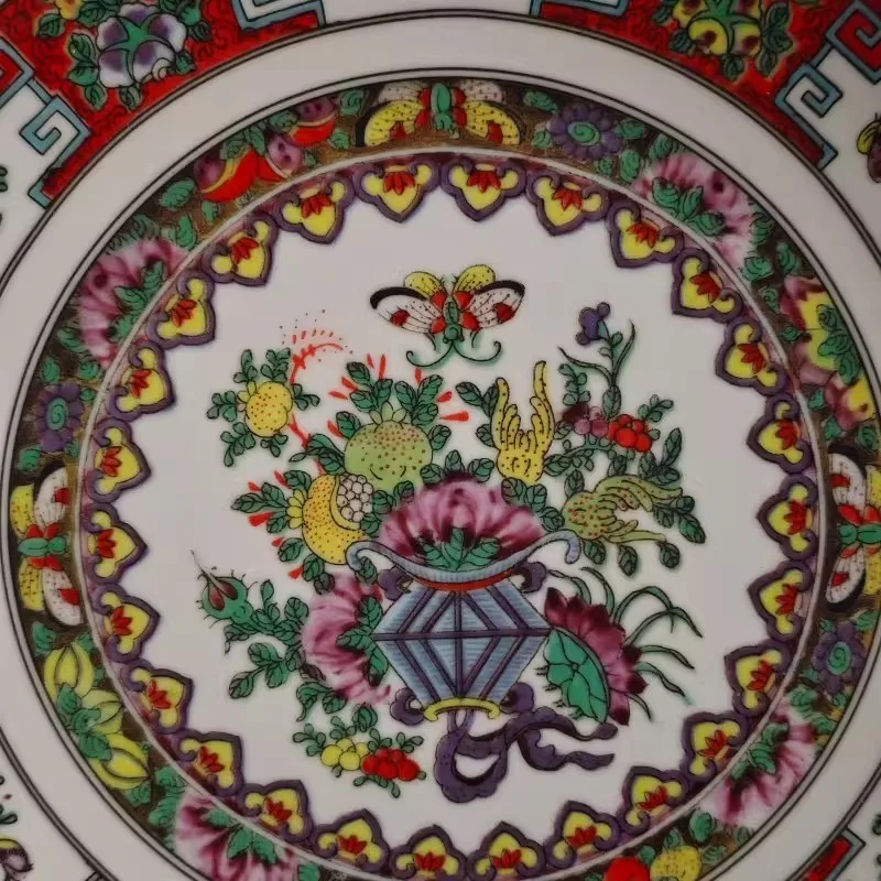 Chinese Famille Rose Porcelain Plate Qing Qianlong Flowers Butterfly 10.2 inch