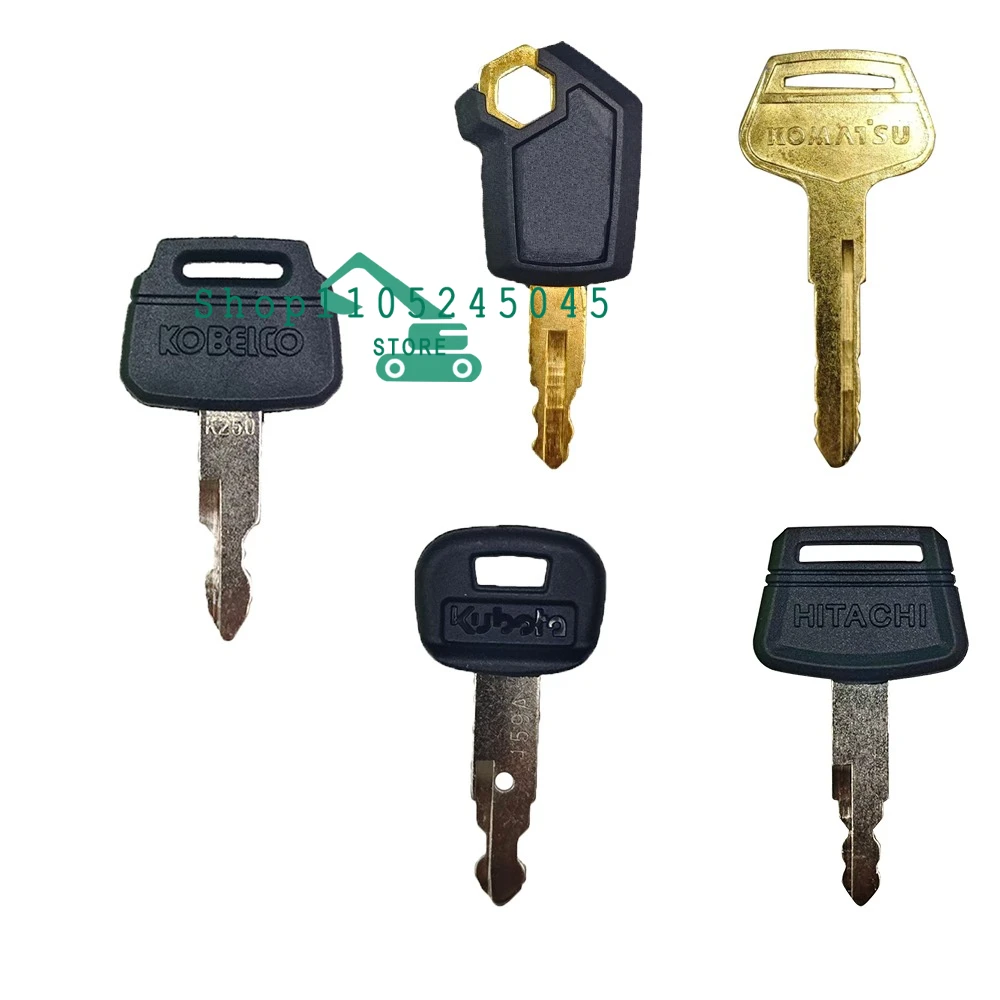 5PCS Excavator Ignition Start Key Set Excavator Replacement Keys for Komatsu Kubota Dozer Digger  5P8500 K250 459A