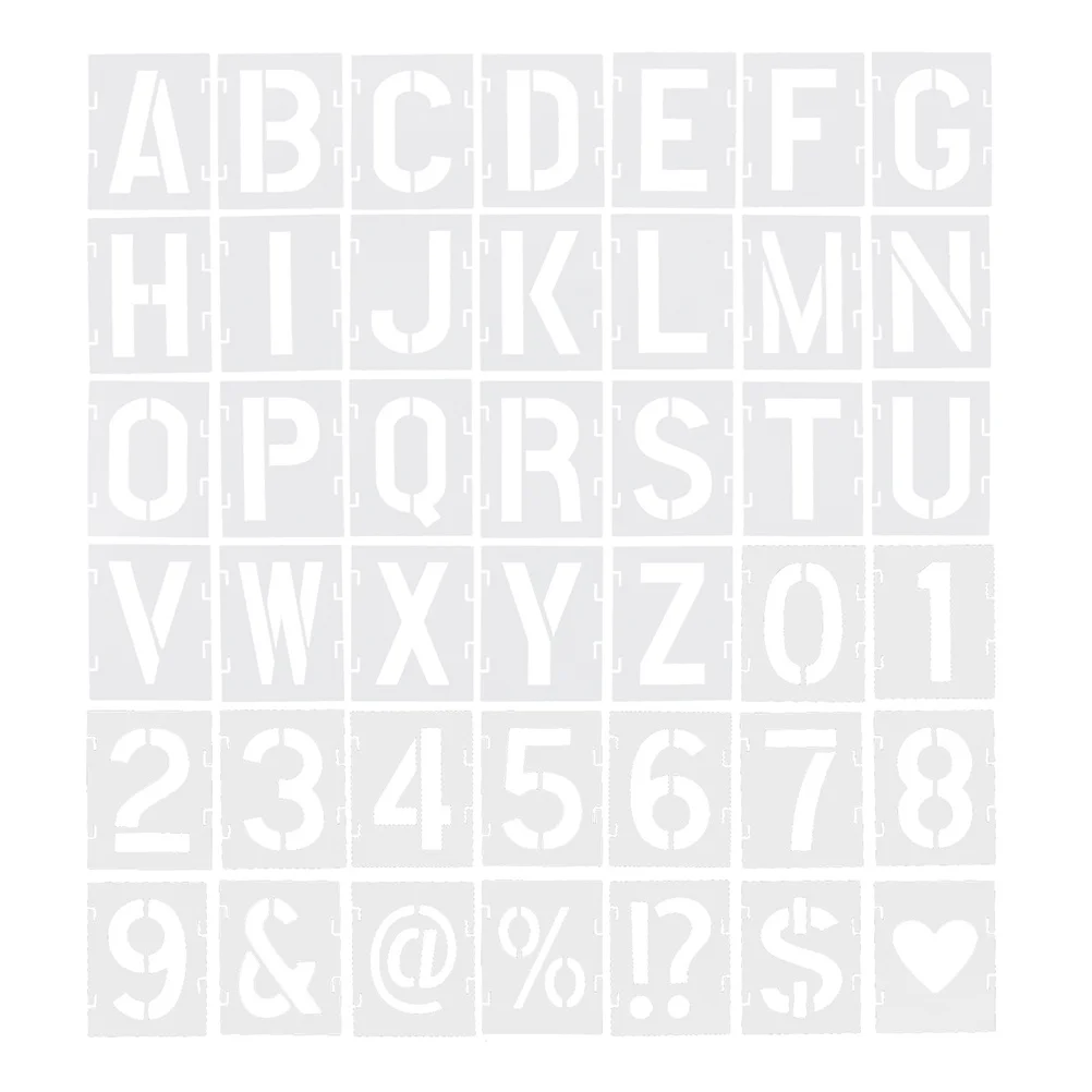 42 Stück Buchstabenvorlagen, Malschablonen, langlebig, wiederverwendbar, für Heimwerker, Basteln, Holz, Stoff, Papier, Malschablone, Alphabet, Zahl