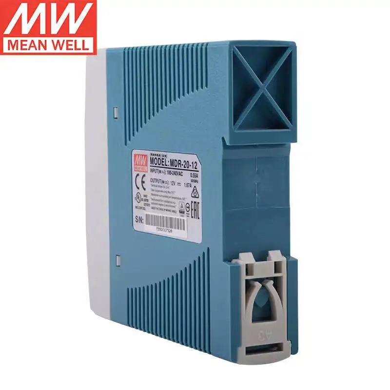 MeanWELL MDR-20-12 12V 1.67A 20W Single Output Industrial DIN Rail Power Supply  Brand New Original Authentic AC-DC