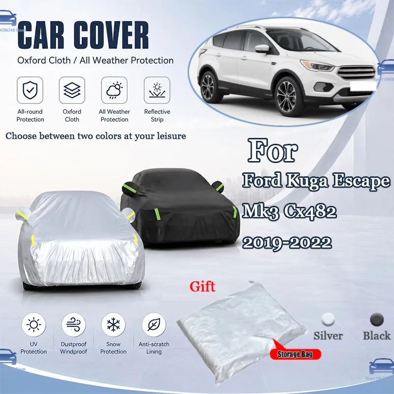 

For Ford Kuga Escape Mk3 Cx482 2019-2022 All Weather Oxford Car Cover Uv Snow Dustproof Reflective Strip Outdoor Protection
