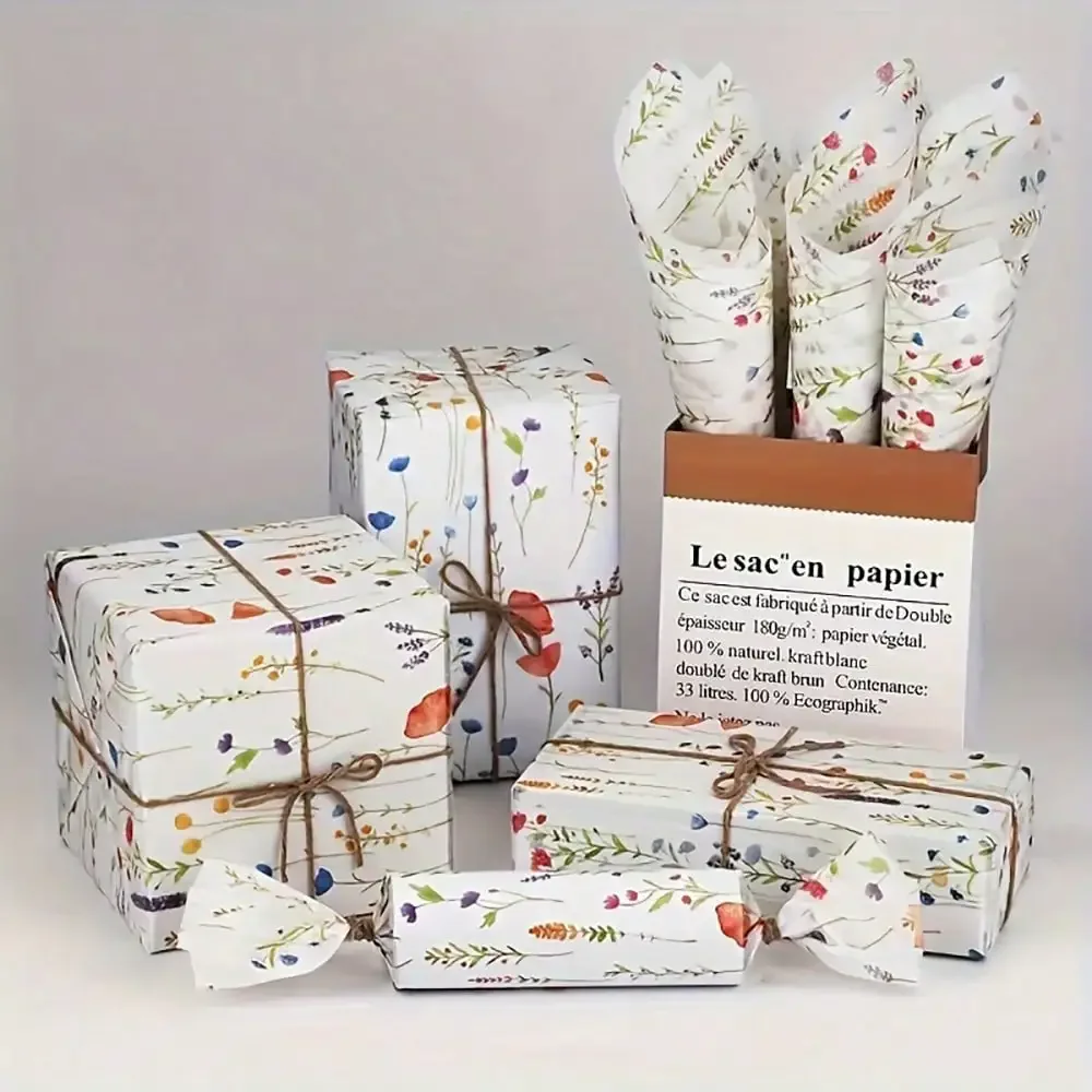 

Wildflower Printed Art Tissue Paper For Wedding Gifts Engagement Packaging
