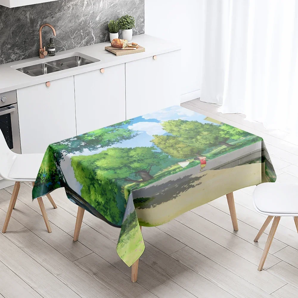 Natural World Scenery Tablecloth Anti-Stain Waterproof Rectangular Kitchen Table Home Decor CKMZ-01