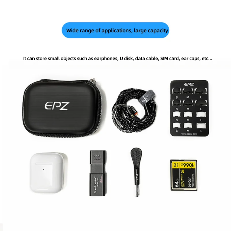 EPZ Earphone Case 7x10cm Mini Portable  Hard Bag Box Storage  Mobile Phone Accessories Charging Cable USB Charger