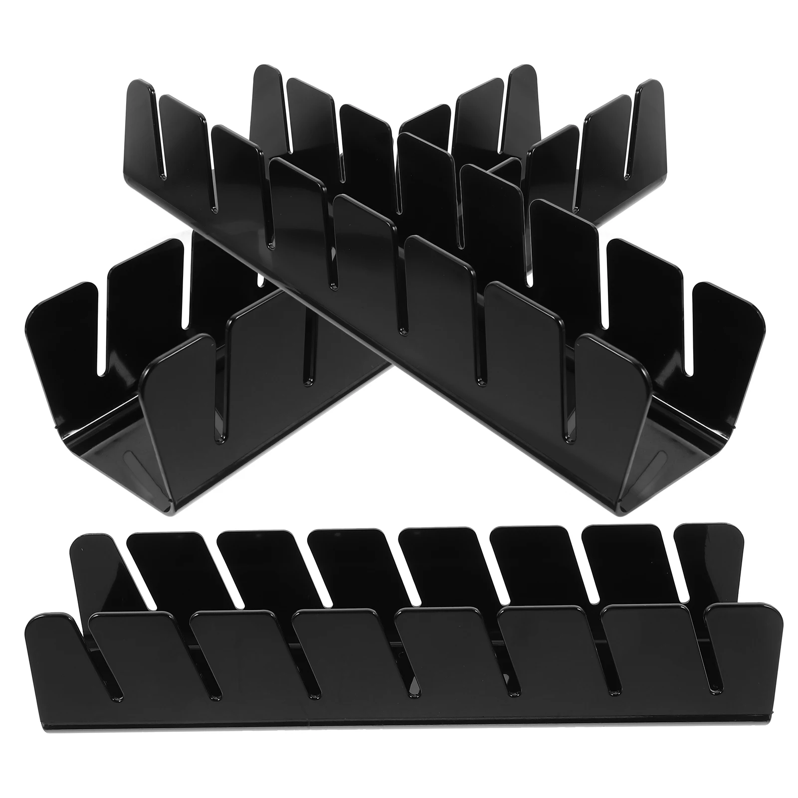 

3pcs Acrylic Baseball Cap Storage Organizer Hat Display Rack Black Saving Design For Closet Shelf Home Decor