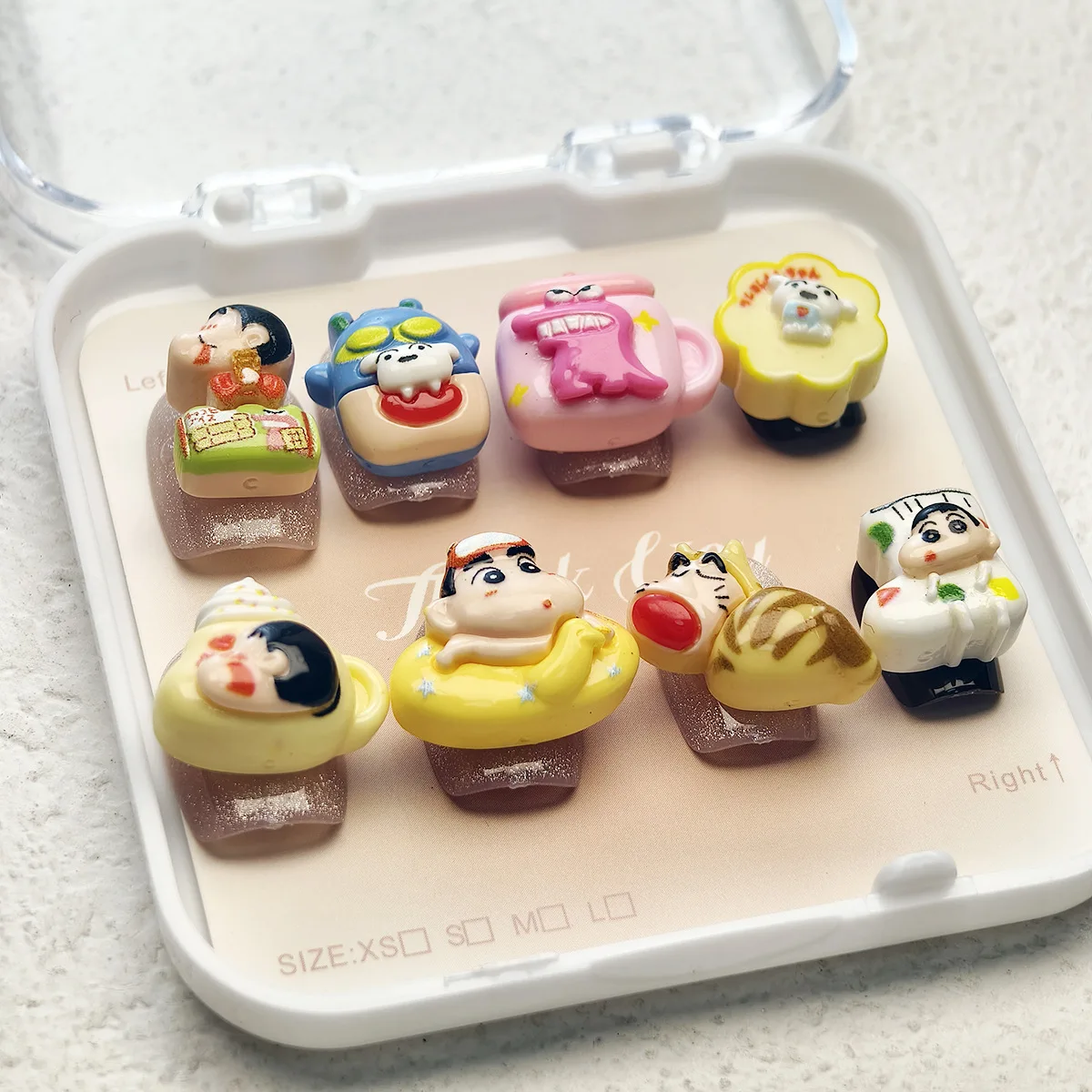 20Pcs Resin Mini Crayon Shin-chan Nail charm Art Flatback acrylic Figurines DIY Miniatures Decor Craft