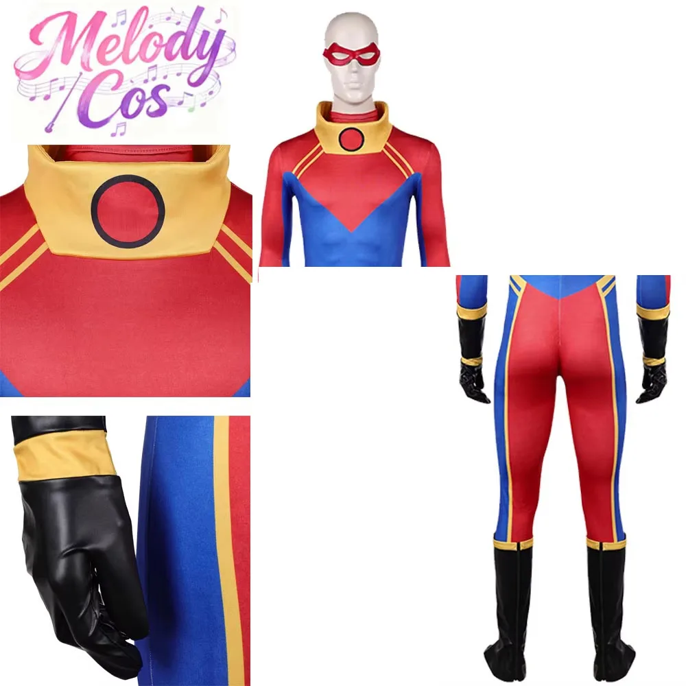 Disfraz de Cosplay Sunspot de la Película X 97, Traje de Juego de Rol para Hombres Adultos, Mono, Guantes, Antifaz, Disfraces para Halloween, Carnaval, Fiesta