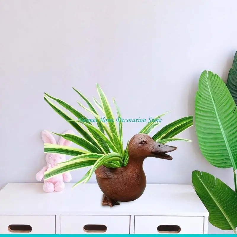 

H7BF Duck Flower Pots Succulents Planter Garden Pots Animal Shaped Planter