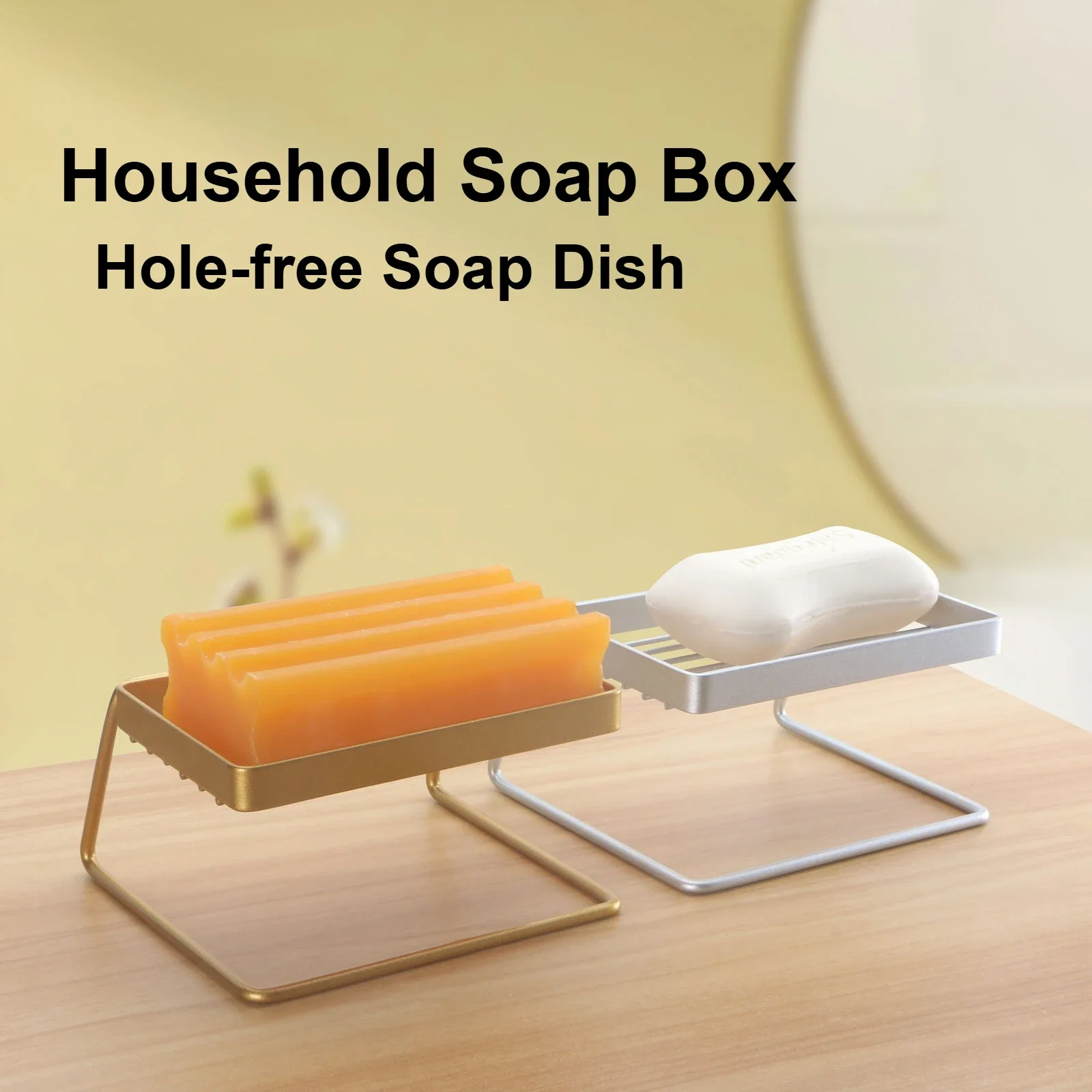 

Non-drilled Soap Holder Soap Box Floor-standing Countertop Drain for Household, Soap Drain Rack Bathroom Storage Rack