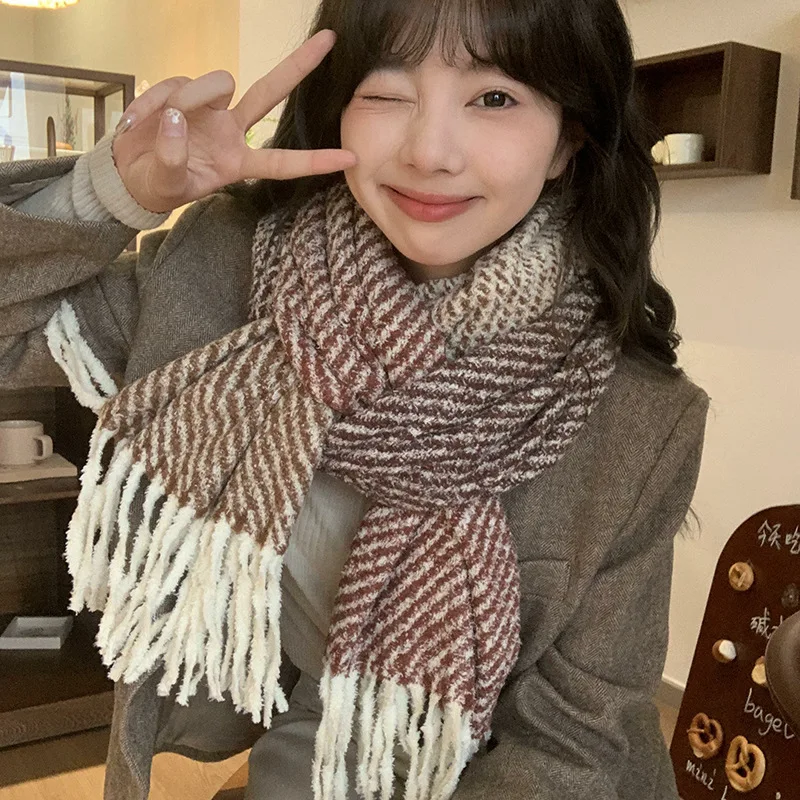 

Soft Imitation Cashmere Scarf for Women Luxury Big Scarf High-End Thick Warm All-Match Winter 210*70cm