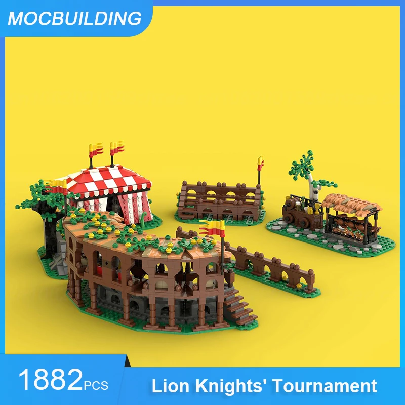 MOC Building Blocks Lion Knights' Tournament Castle Model DIY Assemble Bricks Educational Creative Collection Toys Gifts 1882PCS