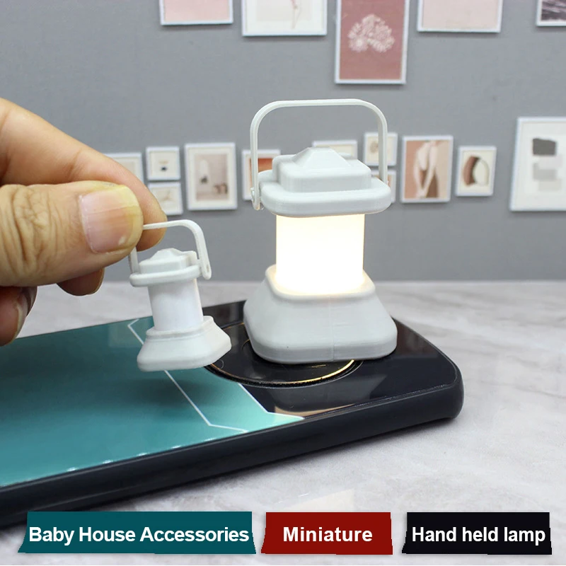 1:12 Dollhouse Miniature Handheld Lamp Model Ornament Dollhouse Furniture Lamp Decor Toy Micro Scene Decor Accessories