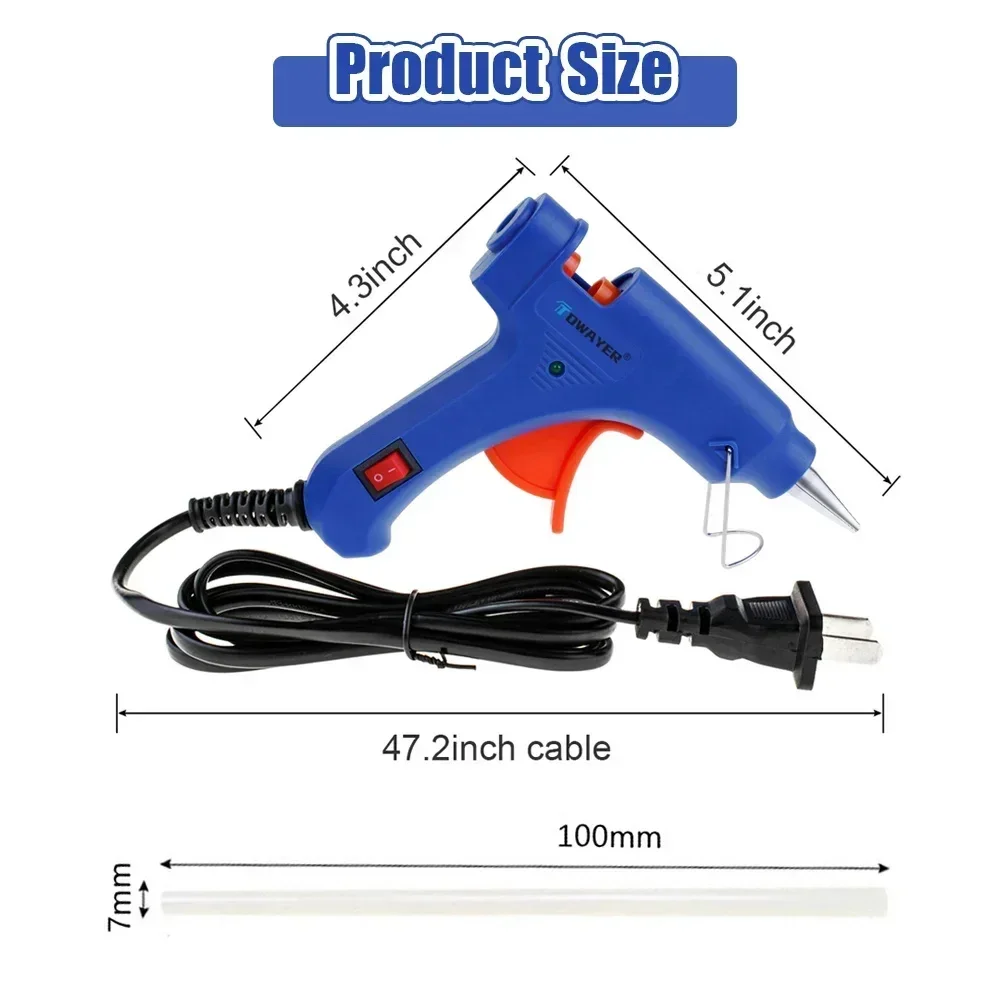 Imagem -06 - Mini Pistola de Cola Quente Elétrica com Bastões de Cola Calor Doméstico Temperatura Thermo Tool Ferramentas Artesanais eu Plug eu Plug mm x 100m 20w