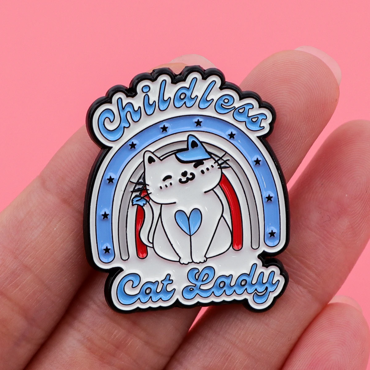 Cat Lady Enamel Pins American Flag Brooch Pines Lapel Pins Badge on Backpack Costume Accessories Animal Jewelry Cat Lovers Gifts