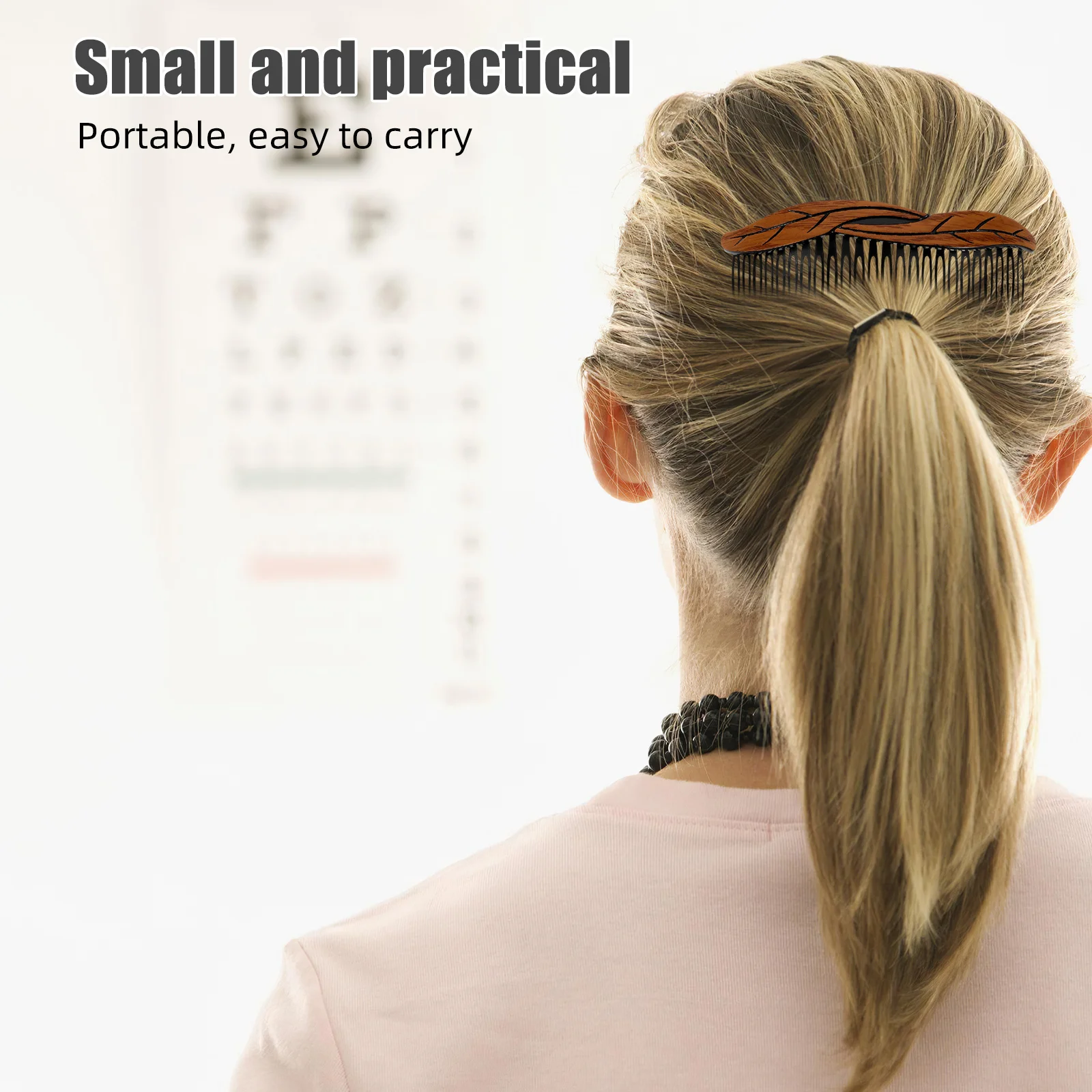 

8 шт., расческа для волос в стиле ретро, 24 зубца, тонкие зубы, бесплатная укладка, портативная, винтажная, с рисунком листьев под дерево, легкий, прочный