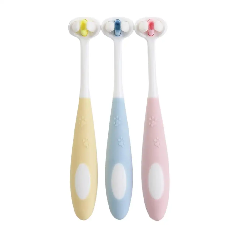 Cartoon Triple Sided Toothbrush Oral Cleaning Soft Bristles Children Toothbrush All-inclusive Teeth Brush