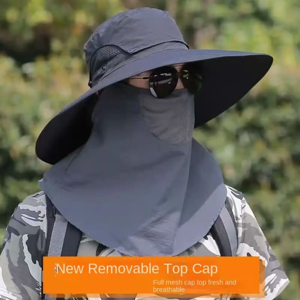 

Balaclava Hat Caps Mask Set Bucket Hat Wide Brim Sunscreen Fisherman Hat Visor Neck Headband Sun Hat Camping
