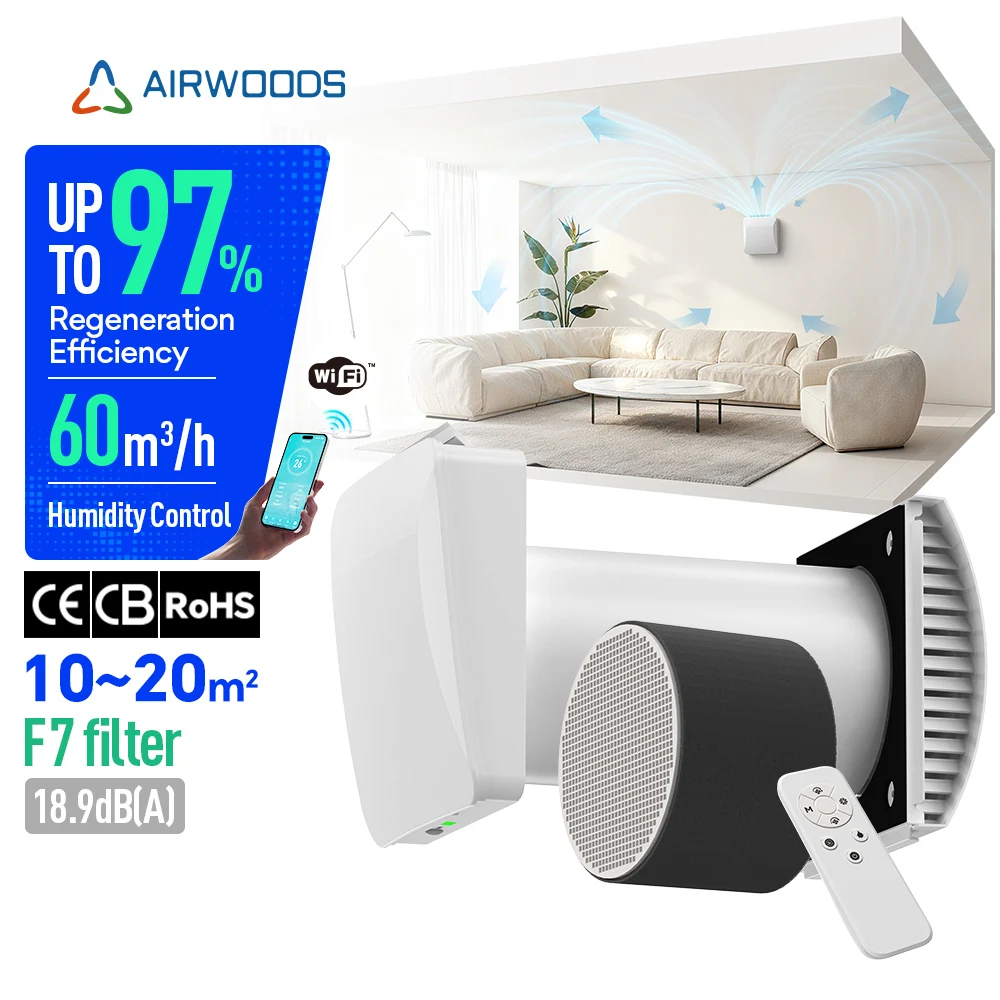 

Affordable Small Room ERV With High Regeneration Efficiency And Easy Mount Design For Apartments And Offices Fresh Air Supply Sy