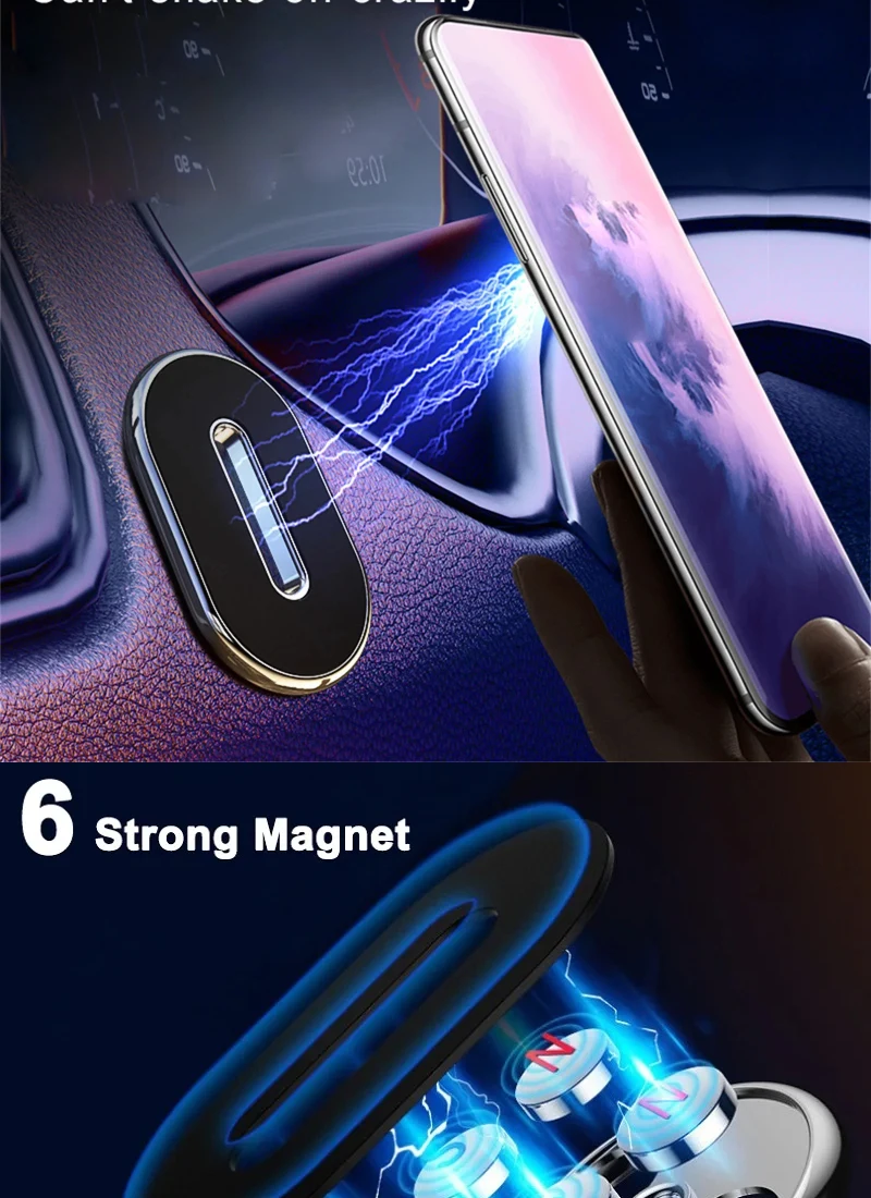 Magnetischer Autotelefon halter drehbarer Streifen formst änder für Huawei Metall starker Magnet GPS Auto Handy halterung für iPhone 13 12 – Detail 5