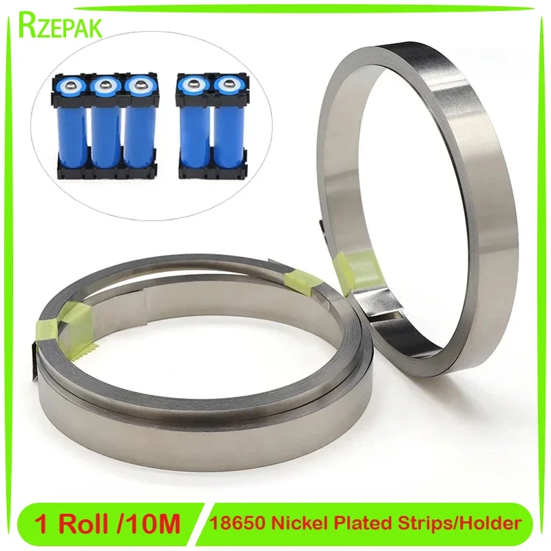 

1 Roll 10M Nickel Plated Strip 18650 Li-ion Battery Nickel Sheet Plate Connector Thickness 0.1/0.12/0.15/0.2mm Spot Welding Mach
