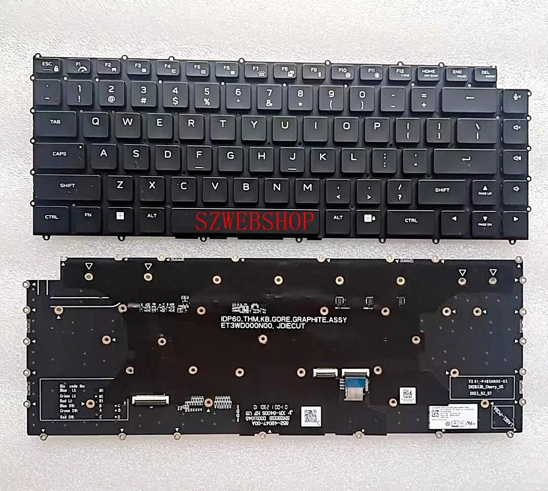 New Laptop For Dell Alienware X16 X17 R1 R2 Laptop Cherry Mechanical Keyboard US RGB Backlit