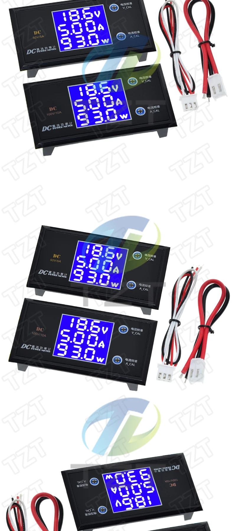 LCD Digital Voltmeter Amperemeter Wattmeter Spannungs-Strom-Leistungsmesser Volt-Detektor Tester Monitor DC 0 bis 100V 10A 1000W – Detail 5