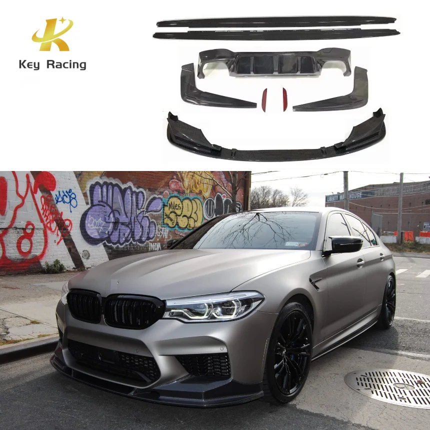 F90 M5 Accessoire Voiture Upgrade Carbon Fiber 3D Style Body Kit Front Lip Rear Diffuser Side Skirt For BMW 5 Series F90 M5