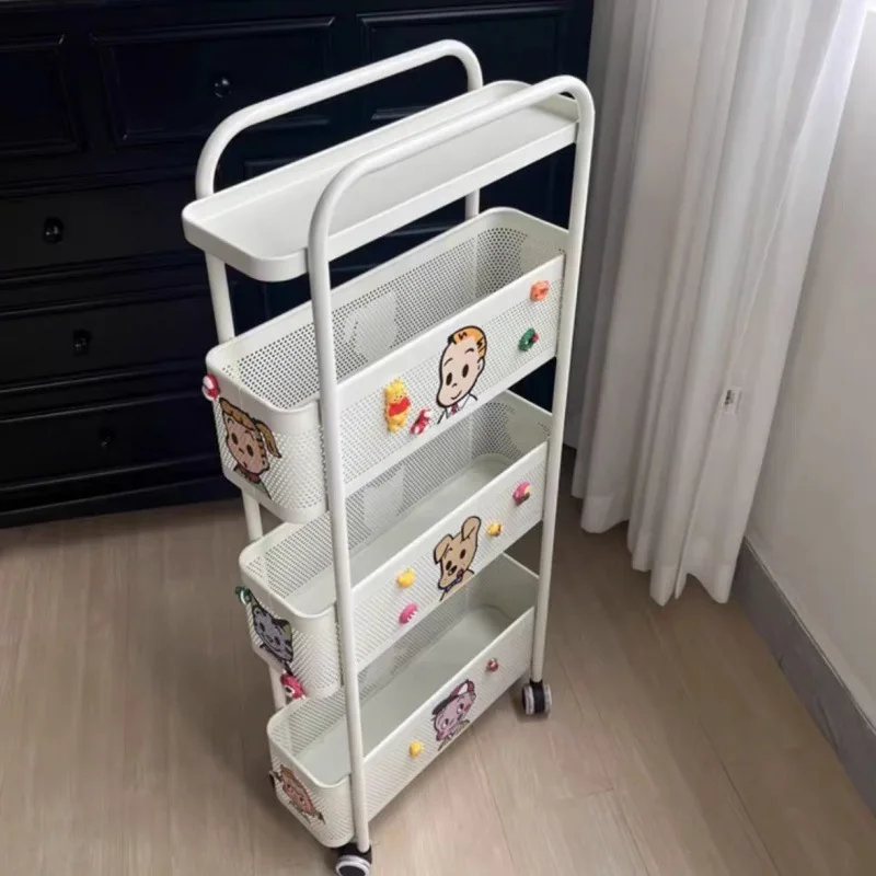 

LTT floor-to-ceiling multi-layer refrigerator gap storage rack household bathroom kitchen mobile trolley