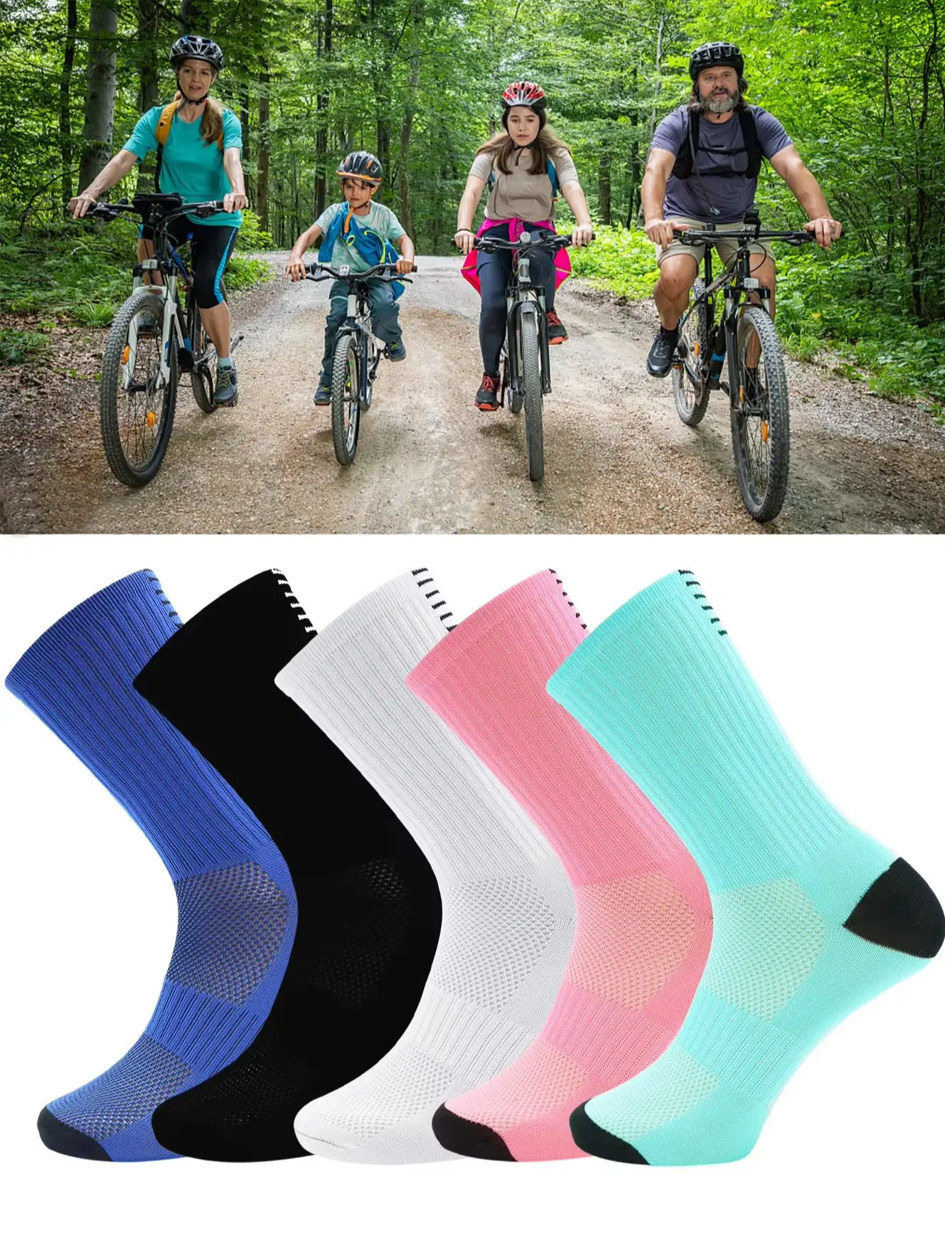AliExpress NONE 1 Pair Bike Socks Comfortable Running Cycling Socks High Quality Road Bicycle Socks