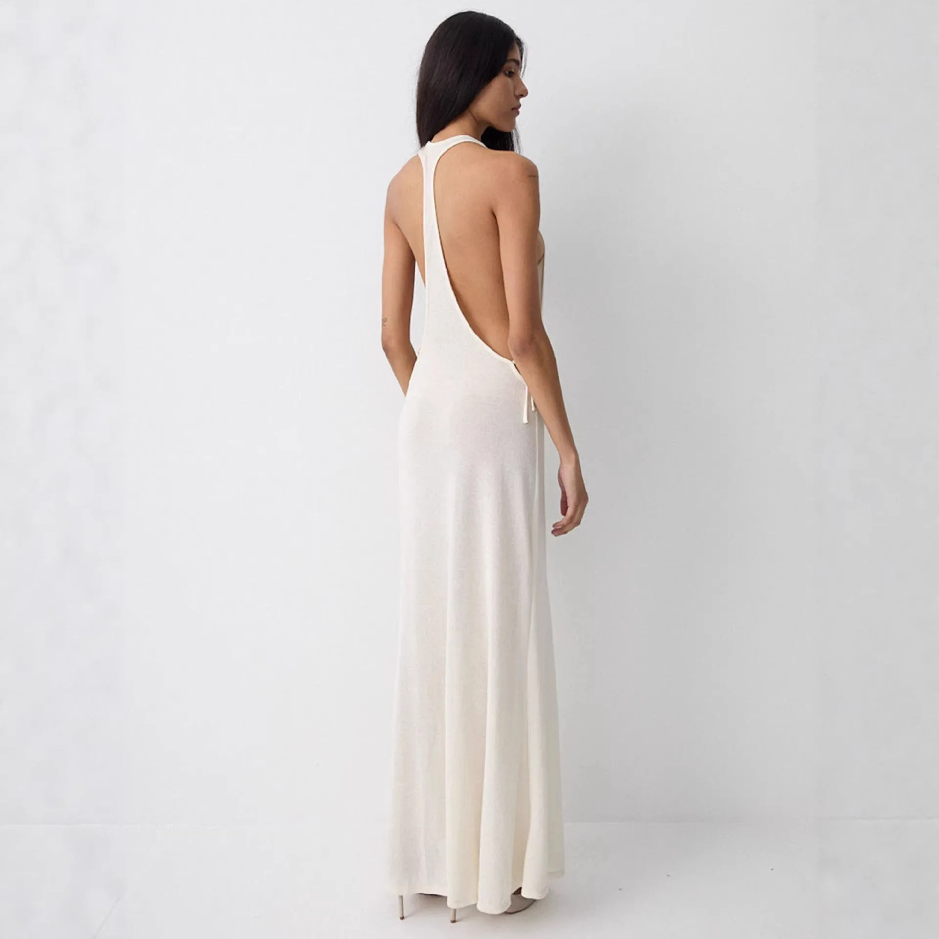 HBLL Robe d'été sexy et élégante dos nu pour femme, idéale pour les vacances, la plage, les anniversaires, les soirées en club et les fêtes, Vestidos