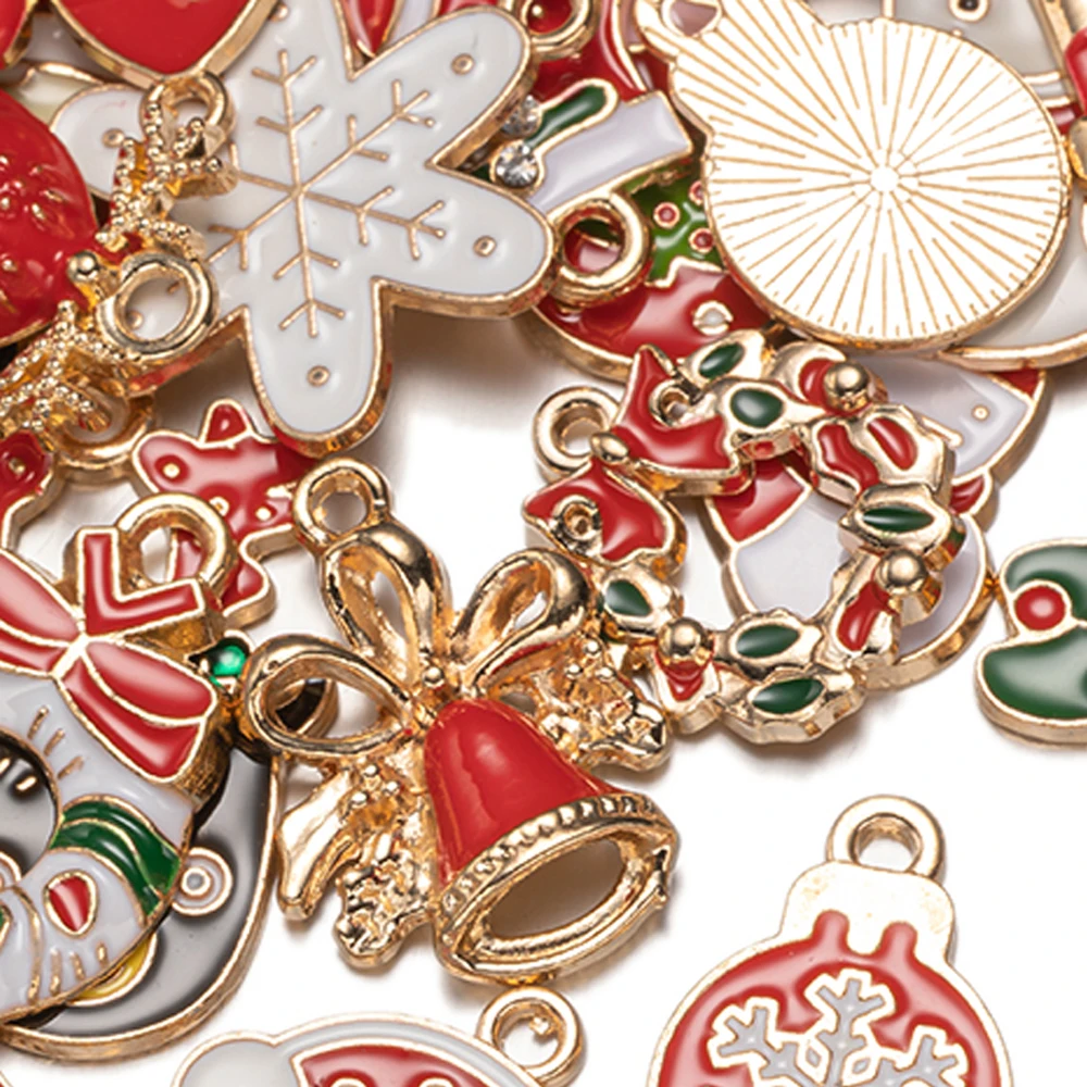 20/40pcs Random Mixed Christmas Pendant Charms For DIY Earring Necklace Bracelet Jewelry Making Supplies Decor Craft Accessories - Image 6