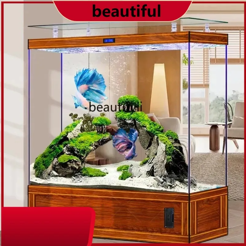 H AScreen fish tank large living room dragon fish tank ultra-white glass filter water-free aquarium4567 H