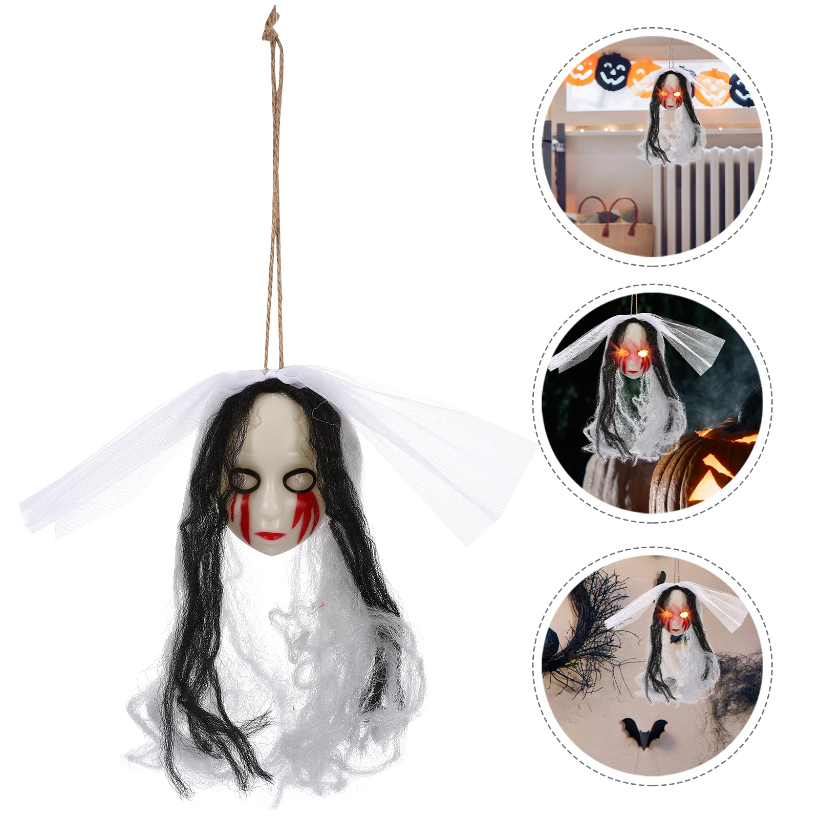 

Glowing Hanging Decor Halloween Party Supplies Horror Decoration Bridal Ornament Home Office Cafe Hotel Use Festival Ghost Wear