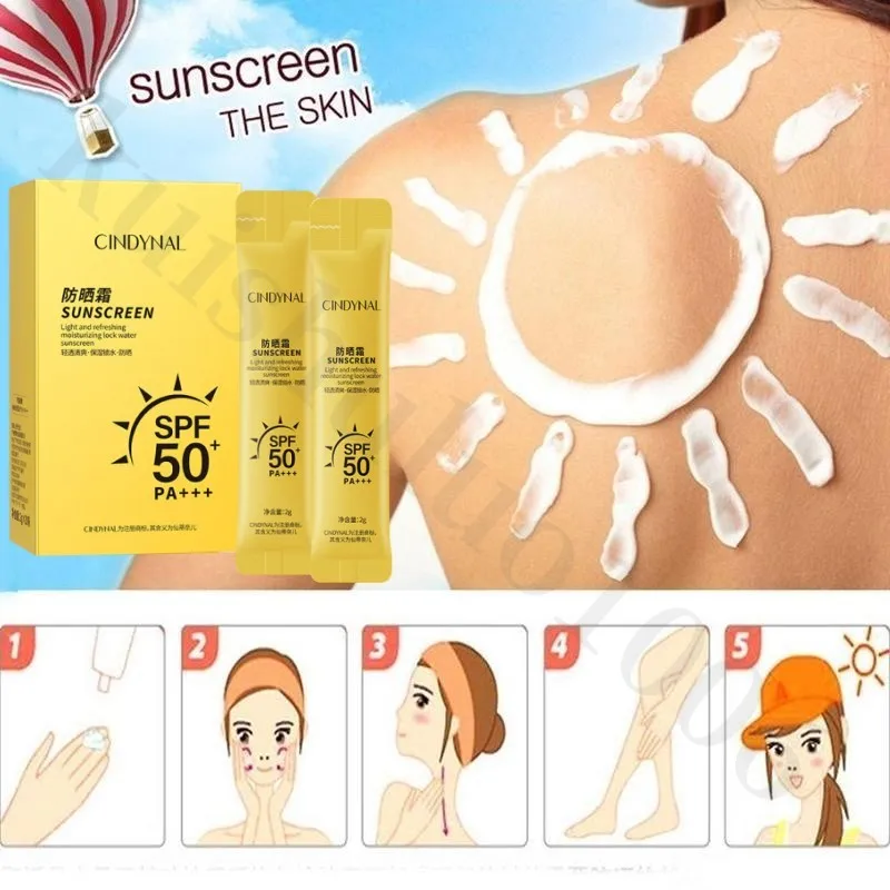 Protezione solare SPF 50+ Protezione viso corpo da UV Previene l'abbronzatura Prevenire le scottature Protezione solare Crema Isolamento solare 20 pezzi