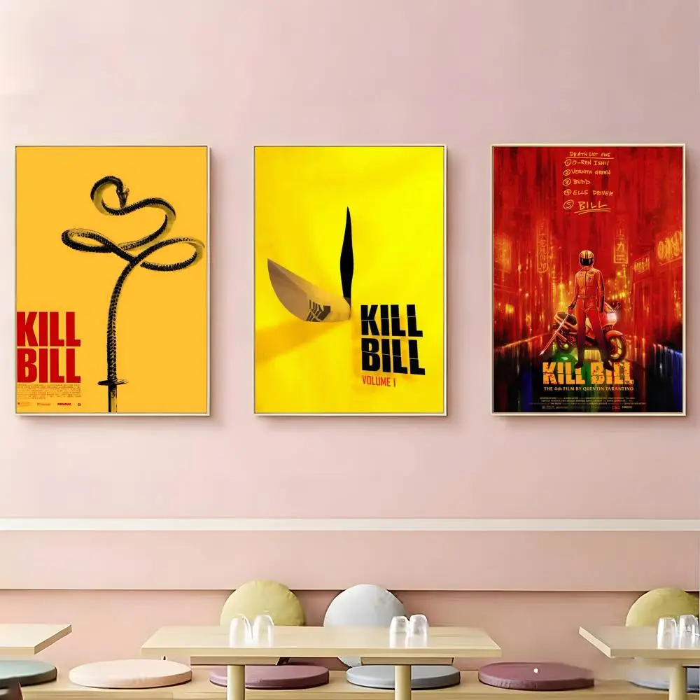 Movie Kill Bill Poster HD Self-Adhesive Waterproof Wall Art Easy to Apply Multi-Scene Decor