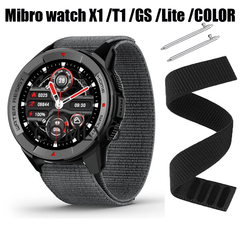 New Watchband for Mibro watch X1 A1 Lite Color Strap Nylon Watch Band Hook&Look Qucik Fit Belt