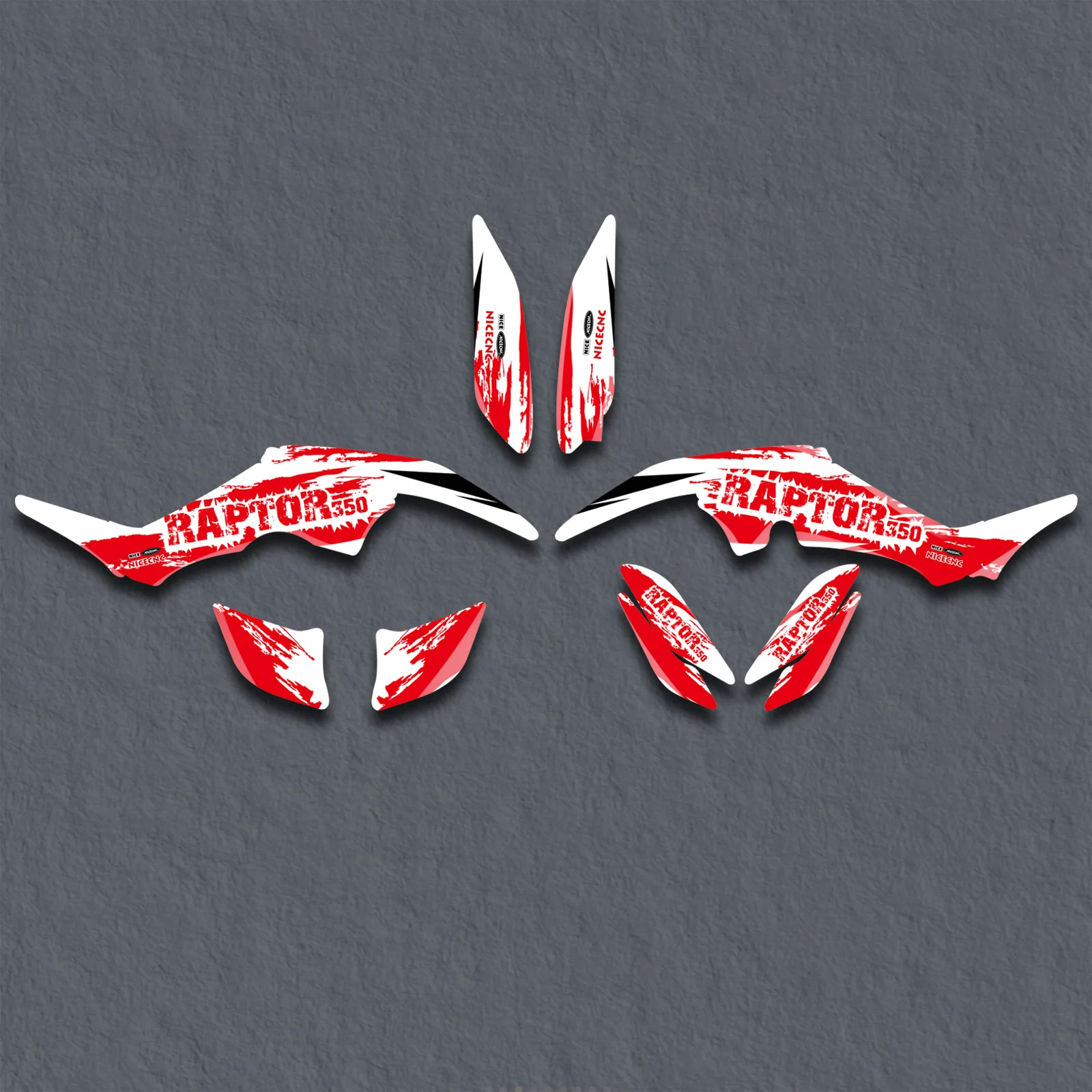 

For Yamaha YFM 350 Raptor 350 2004-Present ATV Full Set Graphics Background Decals Sticker Kit Customize Protector Stickers