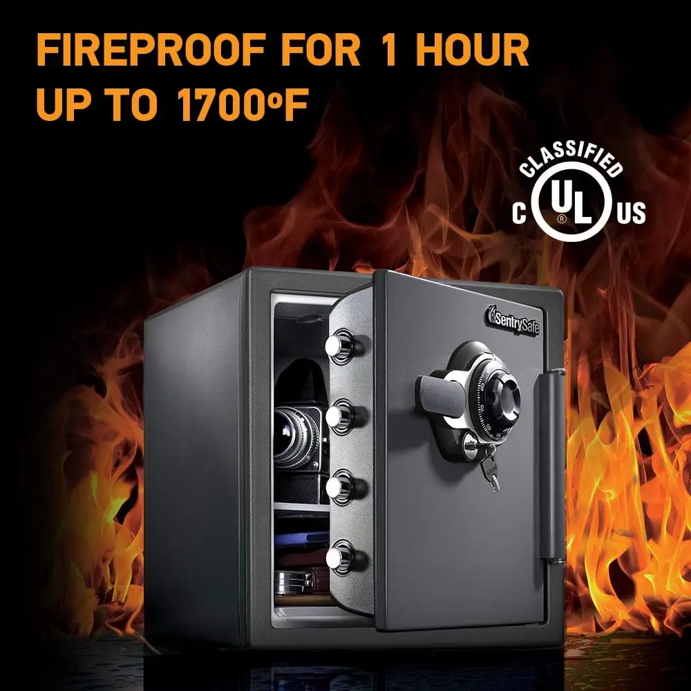 Fireproof and Waterproof Steel Home Safe with Shelf Insert (SFW123DSB + 912)