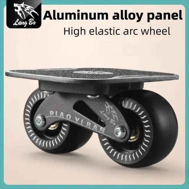 FreeSkates Portable Roller Road Drift Skates Plate, with Aluminum Alloy Deck Non-Slip, Board Split Skateboard with PU Wheels Hig 6