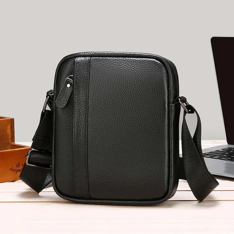

Men's Vintage Single Shoulder Slant Cross Bag Cowhide Simple Multi-Functional genuine leather Small Bag Luxury Goods сумка