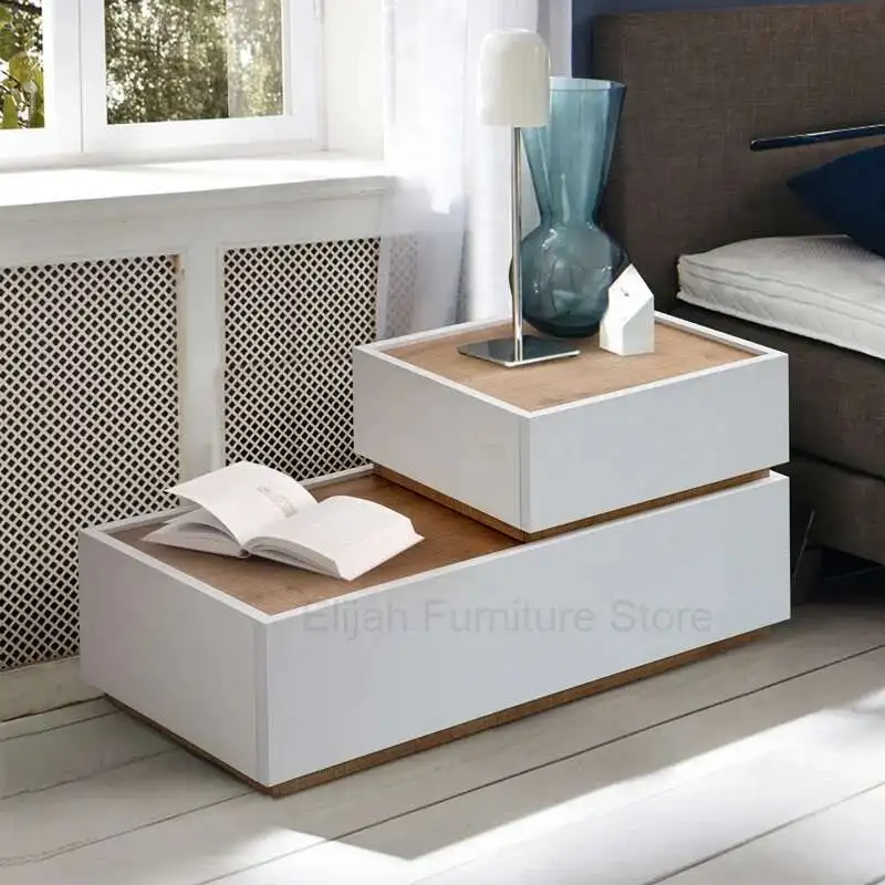 

Nordic Minimalist Nightstand Mid Century Modern Unique Bedside Table Luxury Wooden Cabinet Chevet De Lit Meuble Furniture WKNS