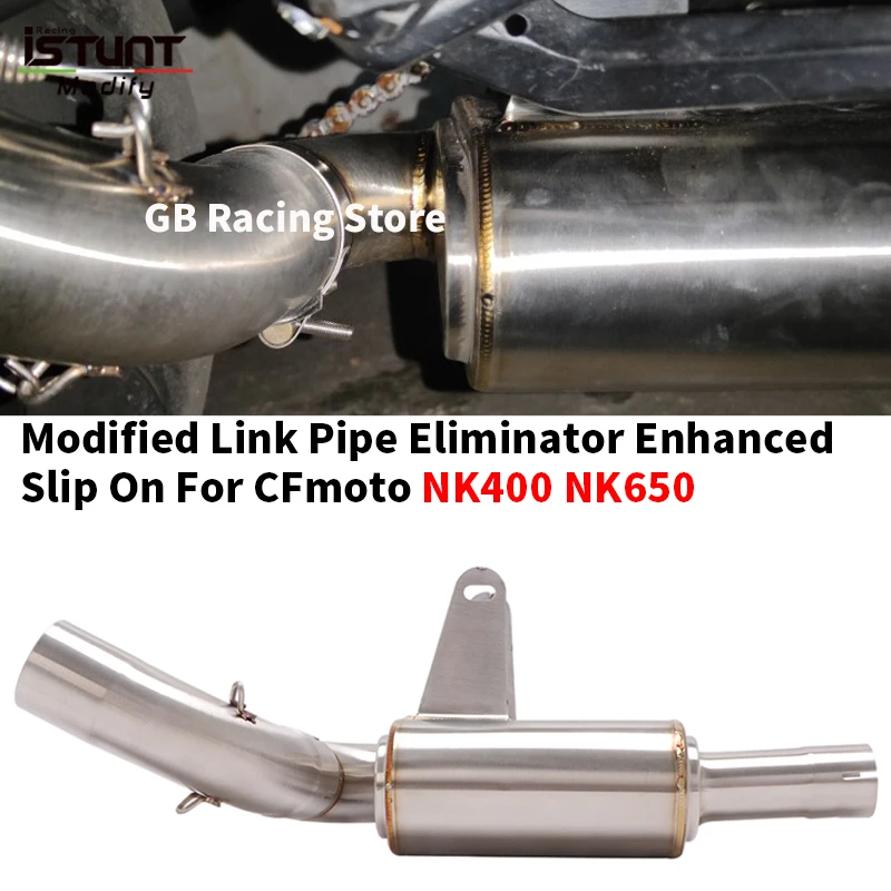 

For CFmoto NK400 NK650 Motorcycle Exhaust Tube Escape Slip On Modified Link Pipe Eliminator Enhanced Connecting Moto Muffler