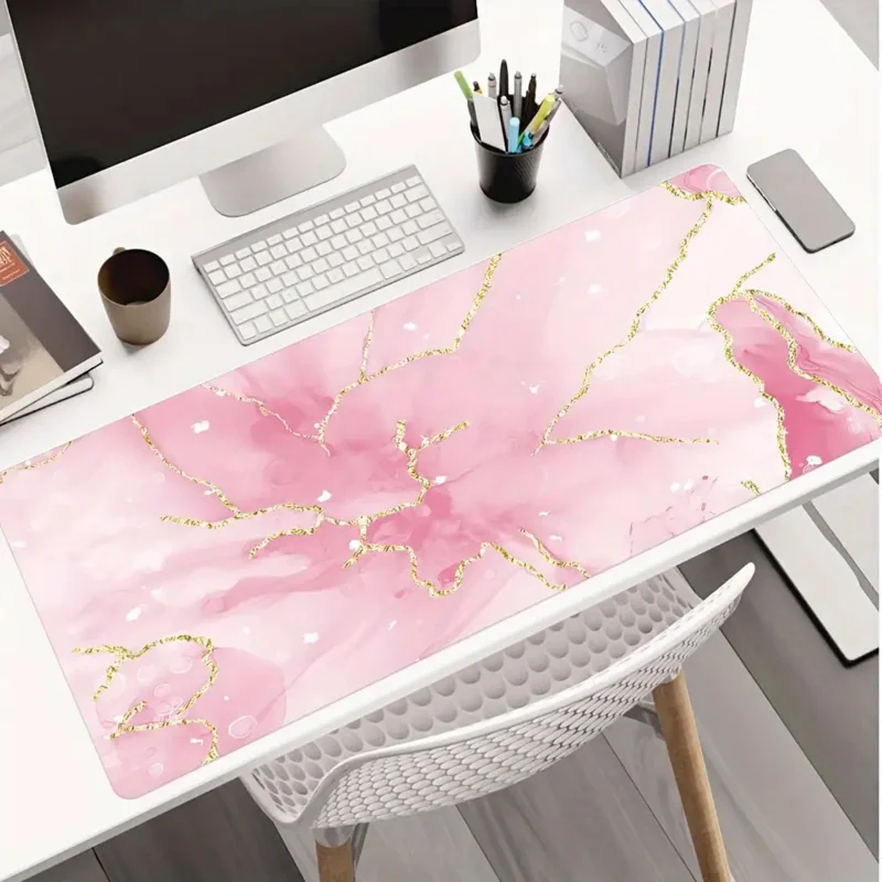 

Large Blue Marble Mouse Pad Non-Slip Rubber Base 60x30cm Office Home Decor Stylish Desk Mat